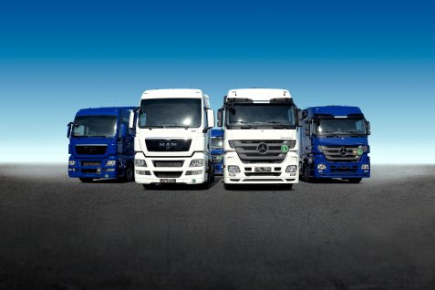 Four trucks from the TRS fleet